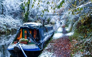 Snow on the canal in Solihull
